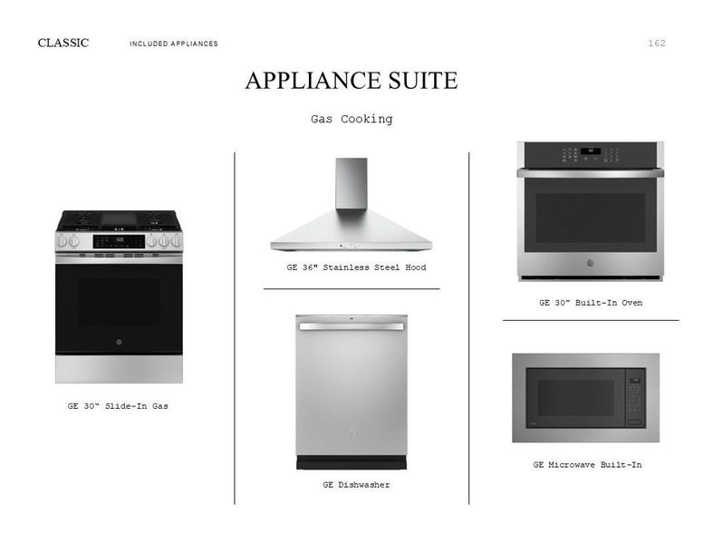 Classic Look Palette 4: Appliance Selection Sheet (*Artist rendering used for illustration purposes only.)