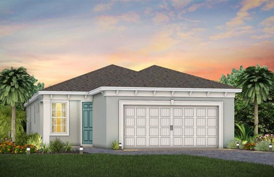 Exterior Design. Artistic rendering for this new construction home. Pictures are for illustrative purposes only. Elevations, colors and options may vary.