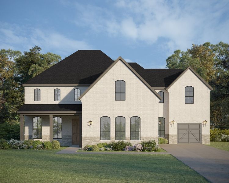 Plan 861 Elevation A w/ Stone