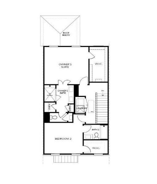 2D floor plan layout of this home in Townes 333, Peachtree Corners, GA (Image 5).