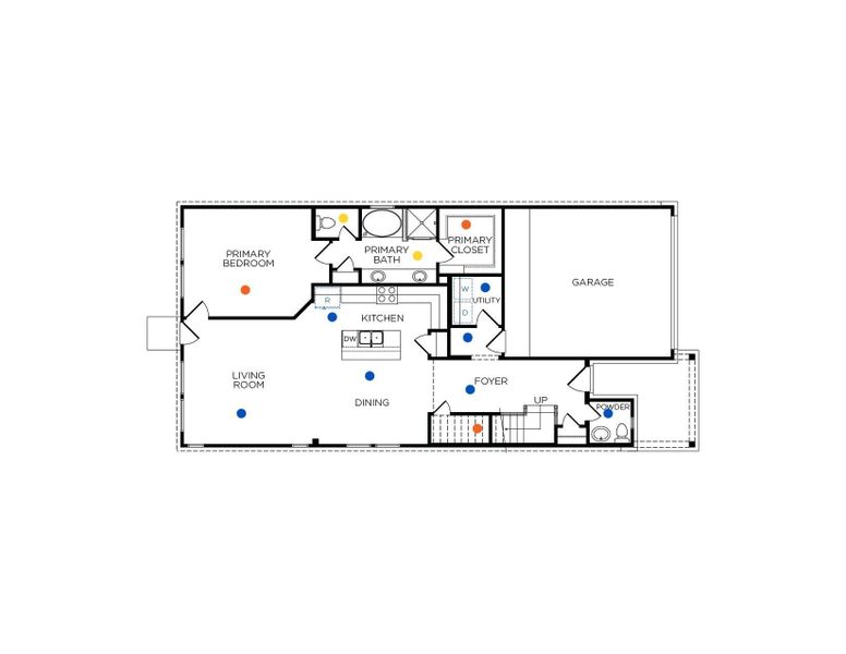 2D floor plan layout of this home in La Segarra 40', Brookshire, TX (Image 5).
