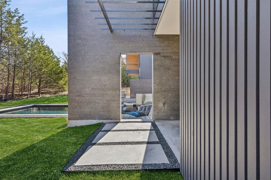 Private patio for office & guest suite.