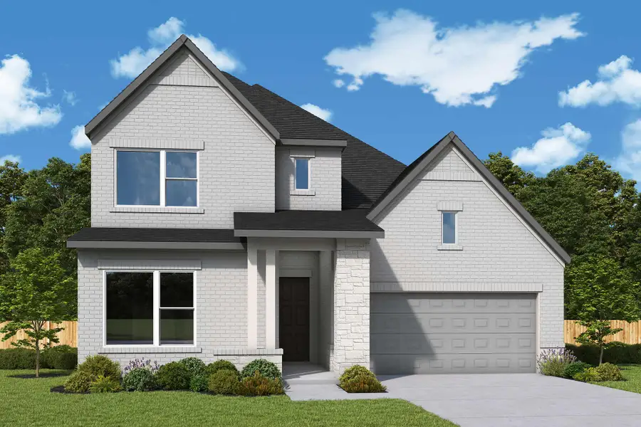 Representative exterior photo of a completed home built from the The Peony by David Weekley Homes in Mustang Lakes, Celina, TX (Image 2).