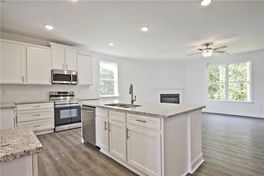 Furnished interior view inside a new home in Clark Farms, Flowery Branch (Image 10). Furnished interior view inside a new home in Clark Farms, Flowery Branch (Image 10).