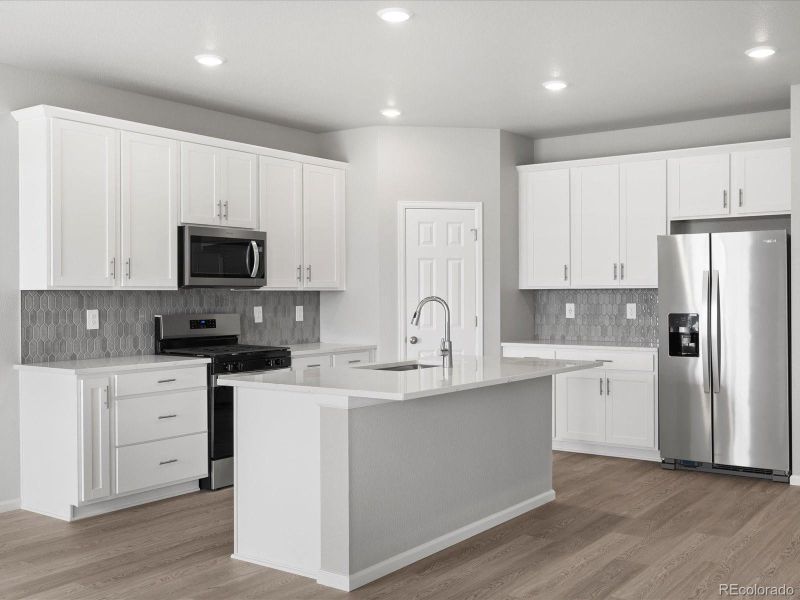 Furnished interior view inside a new home in Buffalo Highlands: The Canyon Collection, Commerce City (Image 11).