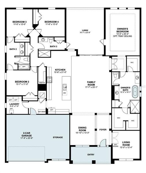 2D floor plan layout of this home in Wolf Lake Ranch, Apopka, FL (Image 2). 2D floor plan layout of this home in Wolf Lake Ranch, Apopka, FL (Image 2).