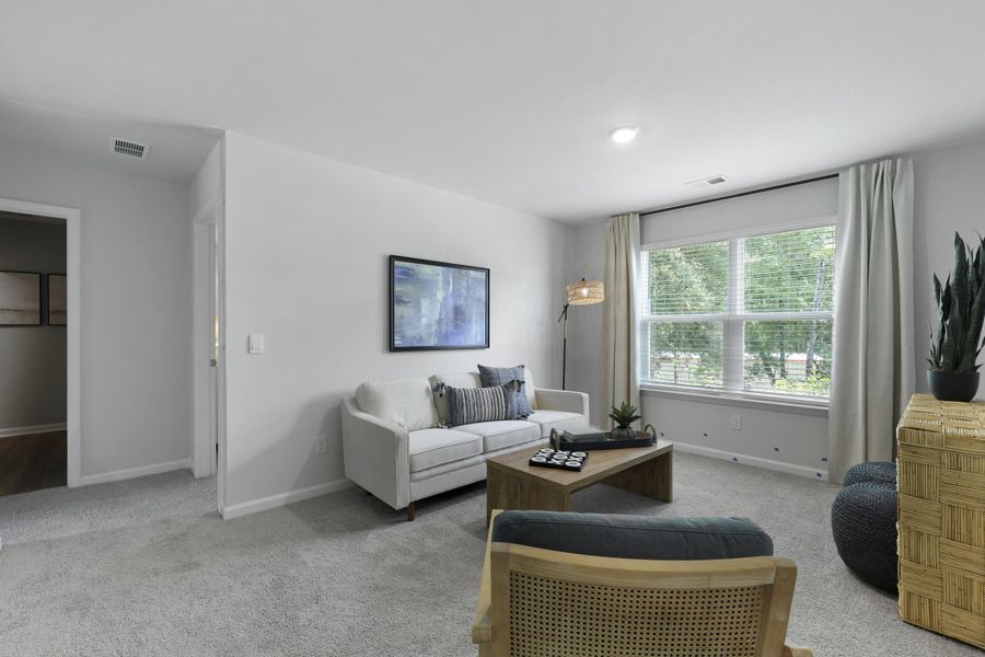 Furnished interior view inside a new home in The Cove at Mallard Crossing, Summerville (Image 6). Furnished interior view inside a new home in The Cove at Mallard Crossing, Summerville (Image 6).
