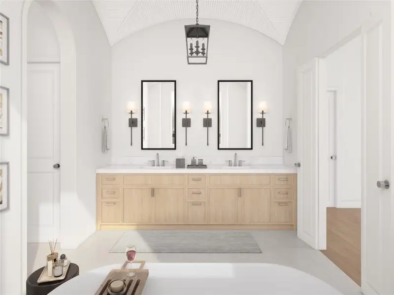 An expansive primary bathroom that offers spa-like relaxation. The generous layout accommodates dual vanities, a soaking tub, and a walk-in shower. With premium finishes and thoughtful design, this is the ultimate retreat for unwinding after a long day. An expansive primary bathroom that offers spa-like relaxation. The generous layout accommodates dual vanities, a soaking tub, and a walk-in shower. With premium finishes and thoughtful design, this is the ultimate retreat for unwinding after a long day.