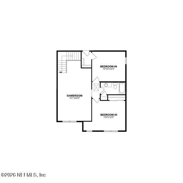 2D floor plan layout of this home in Trailmark - Phase 10, St. Augustine, FL (Image 3).