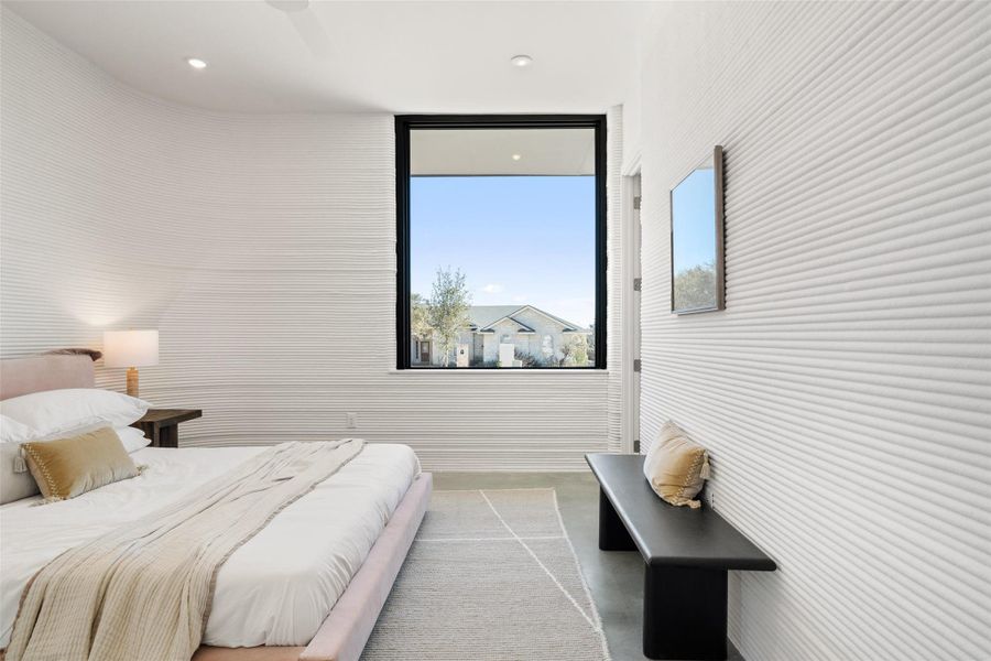 Bedroom with ceiling fan