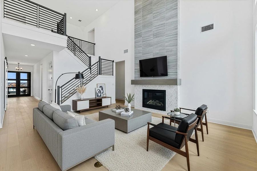 Furnished interior view inside a new home in Lariat - 70', Liberty Hill (Image 3).