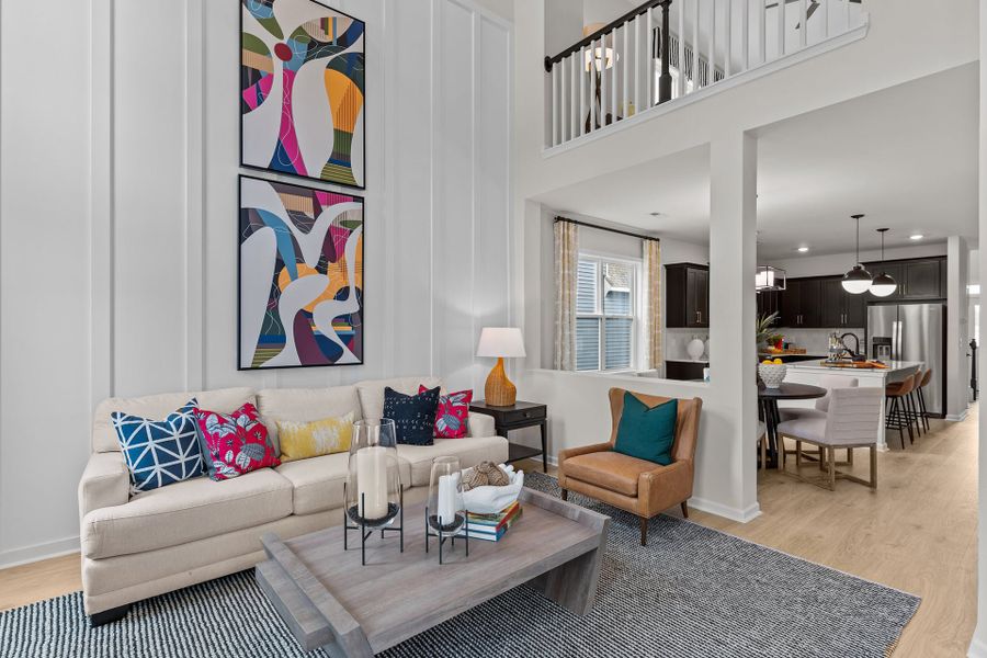 Representative furnished interior of a home built from the Turlington by McKee Homes in Fords Reach, Bolivia (Image 5).