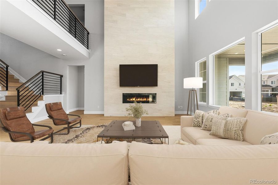 Furnished interior view inside a new home in Luxe at The Canyons, Castle Pines (Image 19).