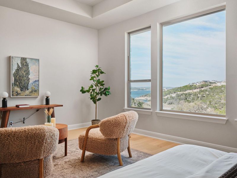 The owner's retreat offers jaw-dropping Hill Country and Lake Travis views.