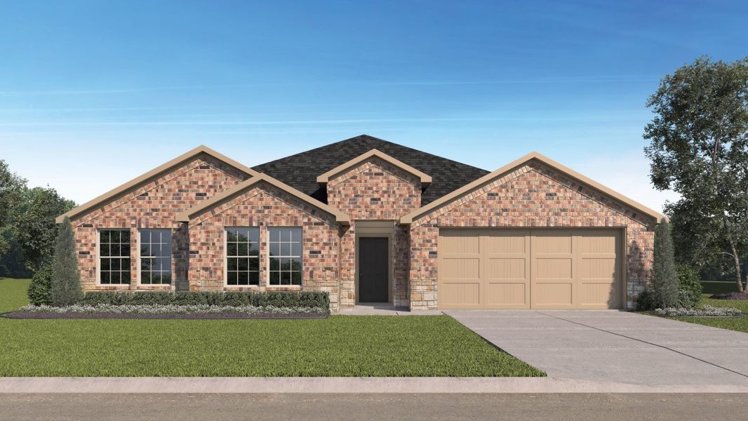 Representative exterior photo of a completed home built from the The Holden by D.R. Horton in Rosenbusch Ranch, Leander, TX (Image 2). Representative exterior photo of a completed home built from the The Holden by D.R. Horton in Rosenbusch Ranch, Leander, TX (Image 2).