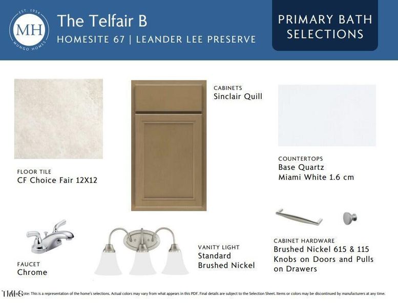 primary bath selections