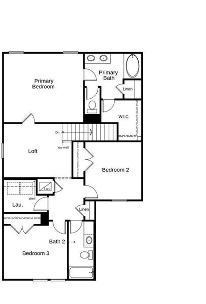 This floor plan features 3 bedrooms, 2 full baths, 1 half bath and over 1,700 square feet of living space.