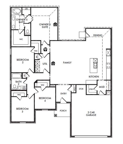 2D floor plan layout of this home in Stone Eagle, Azle, TX (Image 3).