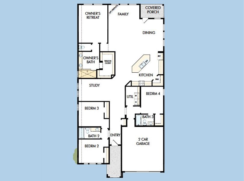 2D floor plan layout for the The Aspen by David Weekley Homes in Meyer Ranch – Select Reserve Series, Canyon Lake, TX (Image 3). 2D floor plan layout for the The Aspen by David Weekley Homes in Meyer Ranch – Select Reserve Series, Canyon Lake, TX (Image 3).