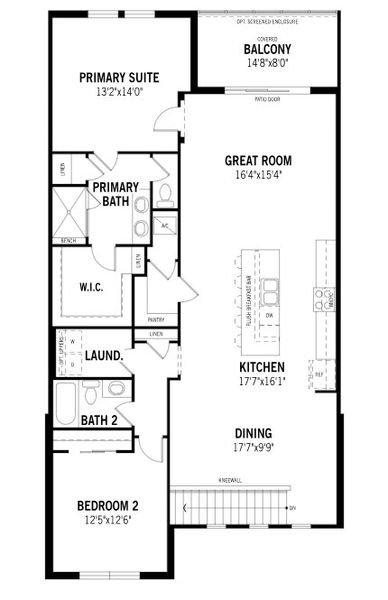2D floor plan layout of this home in Lakespur at Wellen Park, Venice, FL (Image 3).