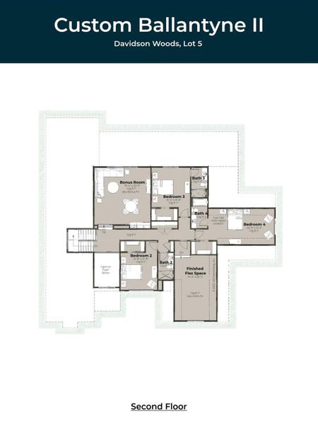 2D floor plan layout of this home in , Davidson, NC (Image 5).