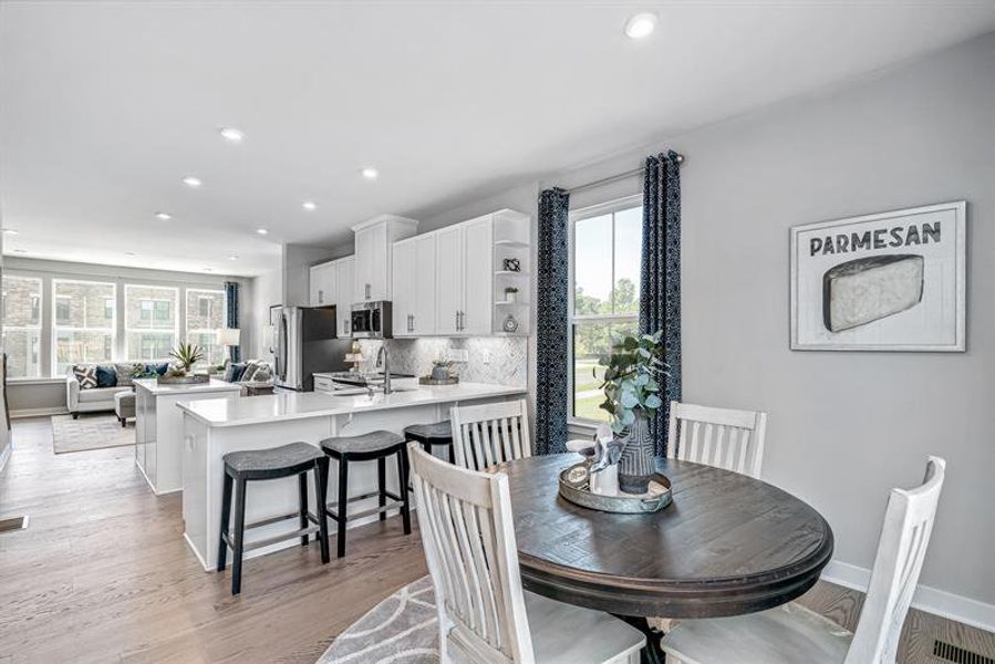 Representative furnished interior of a home built from the Clarendon 4 Story by Ryan Homes in Ashmore Square, Charlotte (Image 5).