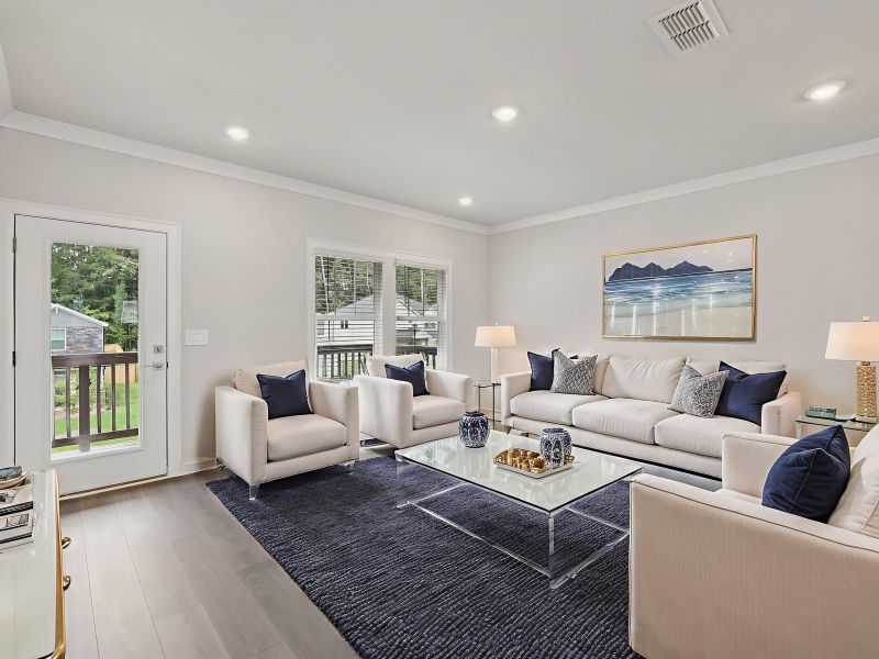 Furnished interior view inside a new home in Martin Springs - Highland Series, Lawrenceville (Image 3). Furnished interior view inside a new home in Martin Springs - Highland Series, Lawrenceville (Image 3).