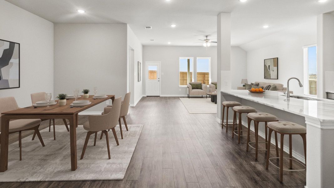 Representative furnished interior of a home built from the The Highlands by Legend Homes in Rocky Creek Crossing, Crowley (Image 4).
