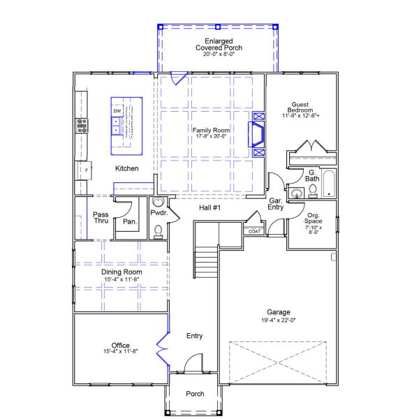 2D floor plan layout of this home in Timberland Grove, Anderson, SC (Image 3).