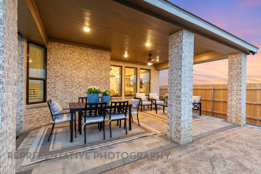 Exterior details and patio area of a home in Wolf Ranch, Georgetown (Image 21).