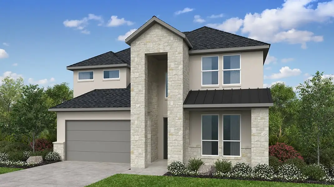 Representative exterior photo of a completed home built from the Riley by Taylor Morrison in Blue Creek Trails, Richmond, TX (Image 2). Representative exterior photo of a completed home built from the Riley by Taylor Morrison in Blue Creek Trails, Richmond, TX (Image 2).