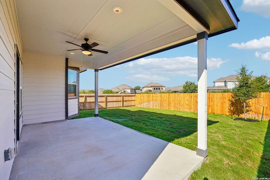 Exterior details and patio area of a home in Sagebrooke - Premier Series, San Antonio (Image 3).