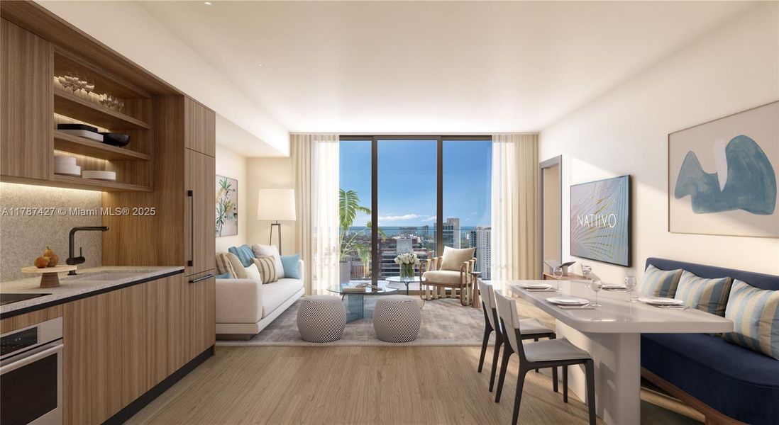 Furnished interior view inside a new home in Natiivo Fort Lauderdale, Fort Lauderdale (Image 5).