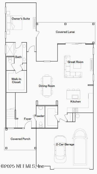 2D floor plan layout of this home in Russell Retreat, Green Cove Springs, FL (Image 4).