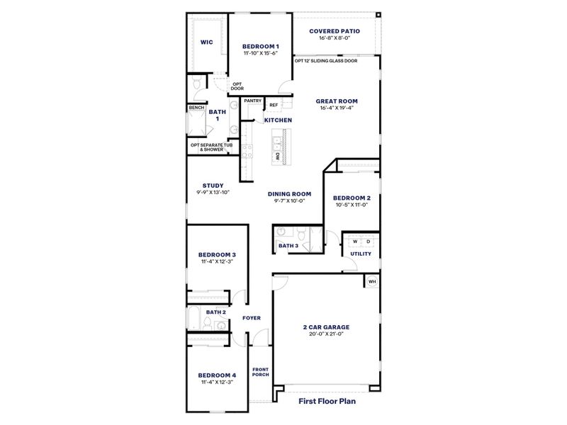 2D floor plan layout of this home in Aloravita, Peoria, AZ (Image 4).