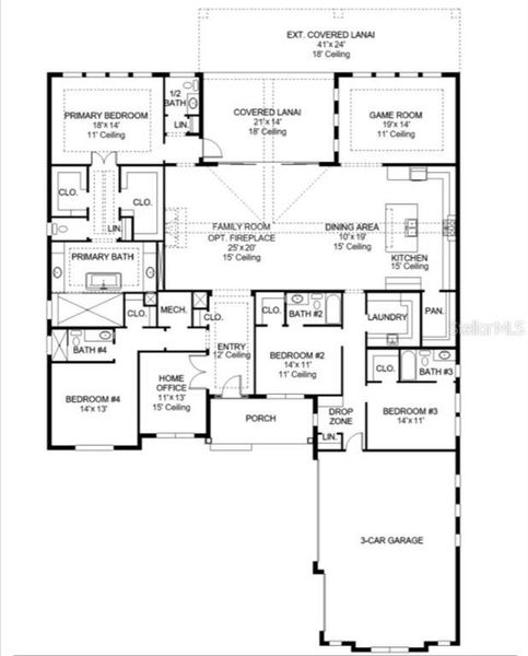 2D floor plan layout of this home in Southern Hills, Brooksville, FL (Image 2). 2D floor plan layout of this home in Southern Hills, Brooksville, FL (Image 2).