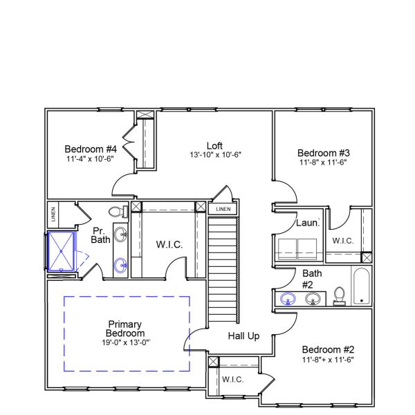 2D floor plan layout of this home in Grand Park, Leland, NC (Image 3).