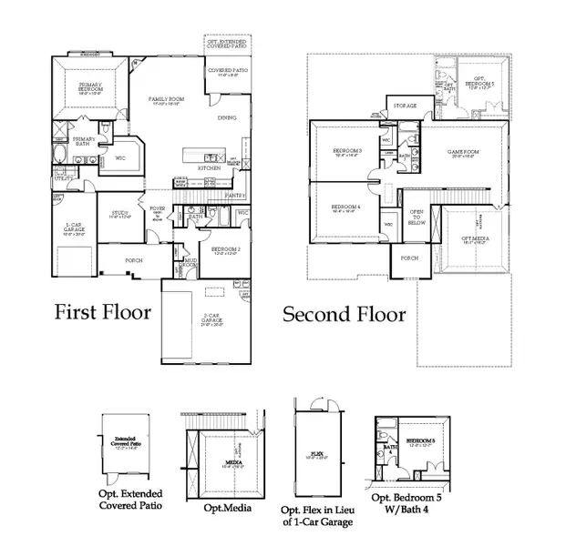 2D floor plan layout of this home in Brookshire at Legacy Hills, Celina, TX (Image 4).