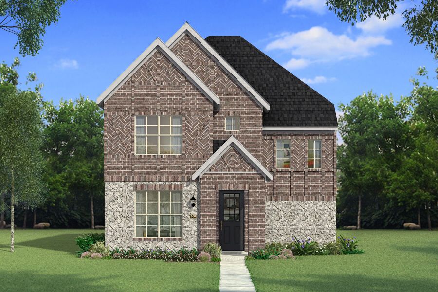 Representative exterior photo of a completed home built from the Trinity by Mattamy Homes in Bayside, Rowlett, TX (Image 7).