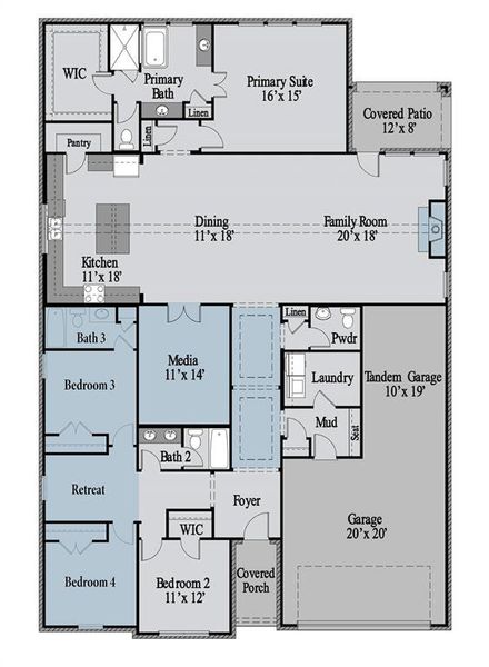 2D floor plan layout of this home in , Celina, TX (Image 3).