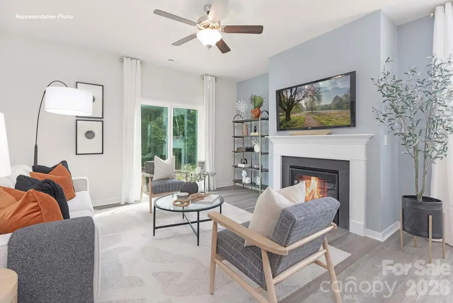 Furnished interior view inside a new home in Reedy Creek Preserve, Charlotte (Image 2). Furnished interior view inside a new home in Reedy Creek Preserve, Charlotte (Image 2).
