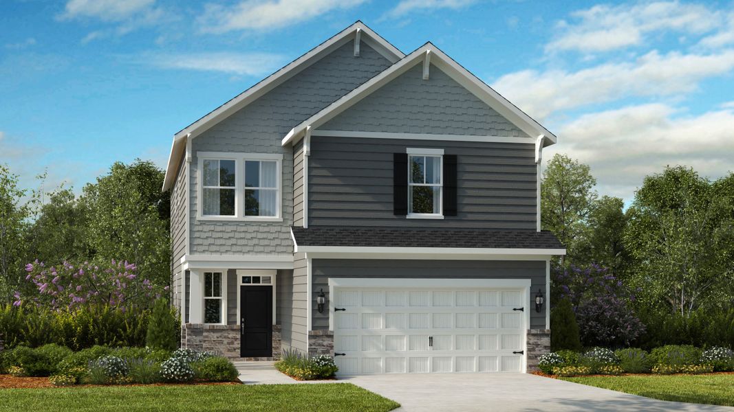 Representative exterior photo of a completed home built from the Rodanthe Premier by Taylor Morrison in Stafford at Langtree, Mooresville, NC (Image 15).