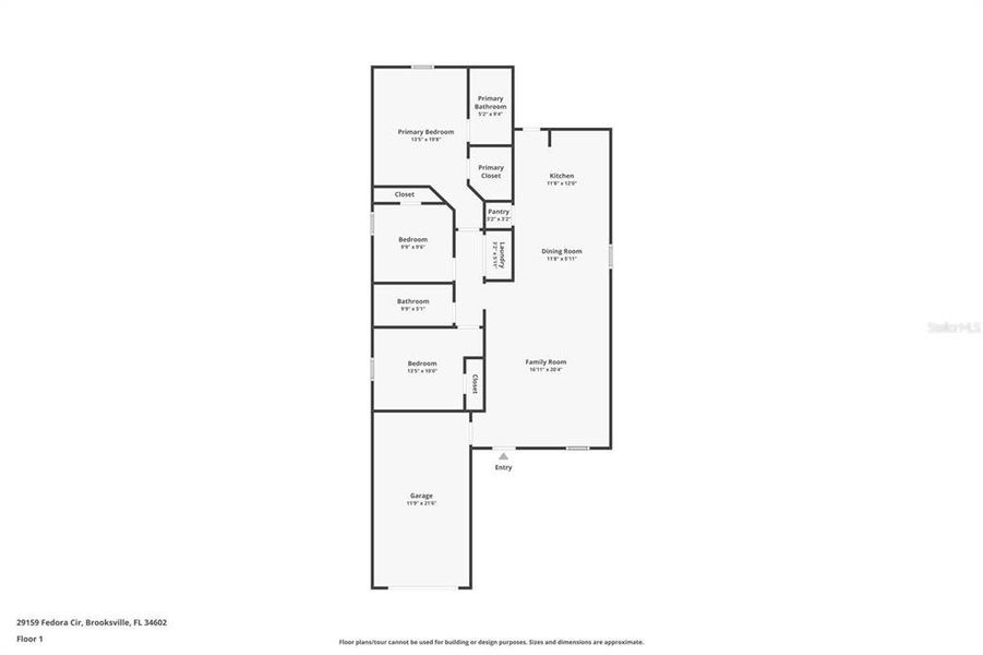 2D floor plan layout of this home in Trilby Crossing, Brooksville, FL (Image 4).