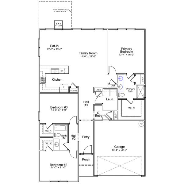 2D floor plan layout of this home in Jordan Grove, Conway, SC (Image 4).