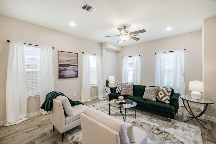 Photos are sample images from a previously built home with the same floor plan. Finishes and fixtures in the current home have been upgraded and may vary.