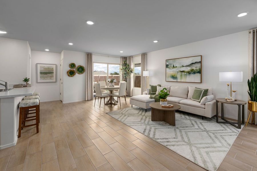 Representative furnished interior of a home built from the 1383 Modeled by KB Home in Mirador Ridge Blossom, Tucson (Image 4).