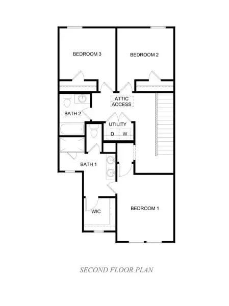 2D floor plan layout for the Cardinal by D.R. Horton in Cardinal Hills, Dallas, TX (Image 4).