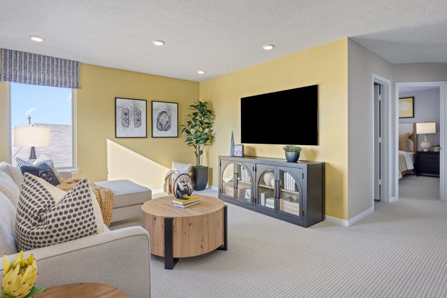 Representative furnished interior of a home built from the 1907 Modeled by KB Home in Brighton Trails, Hockley (Image 13).