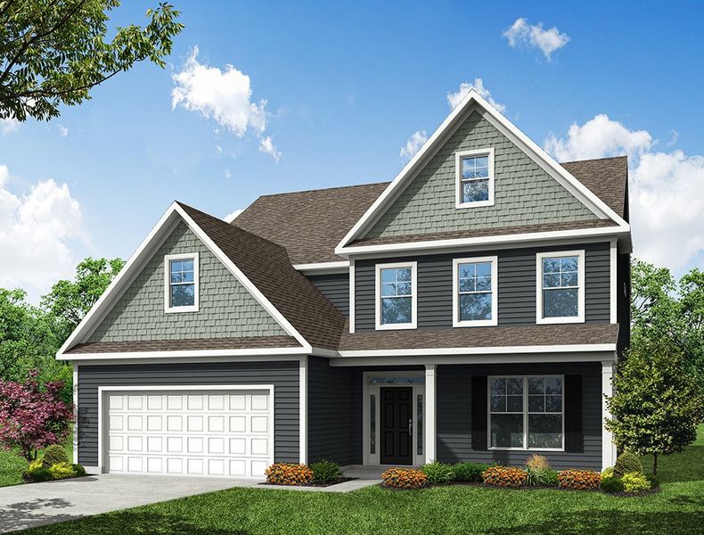 Representative exterior photo of a completed home built from the Hamilton by Eastwood Homes in Chasewood, Charlotte, NC (Image 5).