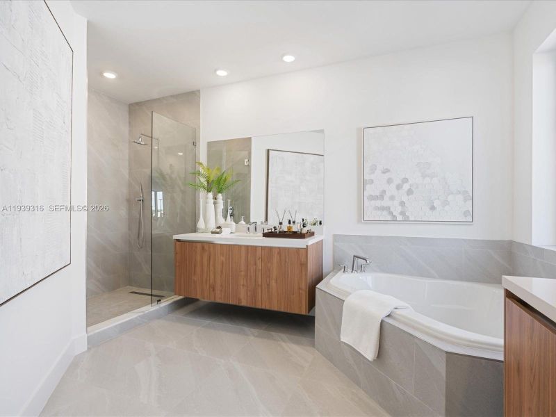 Furnished interior view inside a new home in , Miami (Image 50).